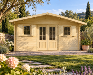 Abri de jardin en bois ROGNAIX | 568 x 508 cm | Bois autoclave | 40 mm d'épaisseur