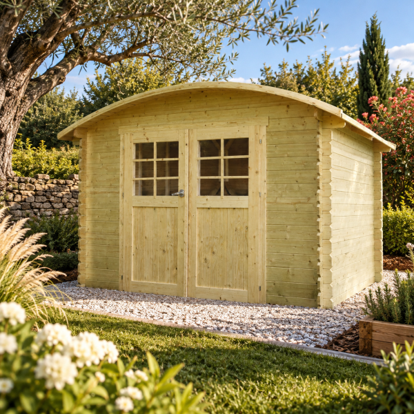 Abri de jardin en bois DAINVILLE 1 | 298 x 238 cm | Bois brut ou autoclave | 28 mm d'épaisseur